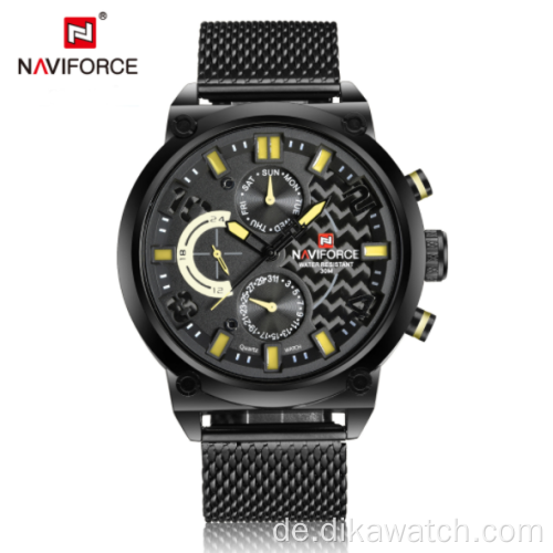 NAVIFORCE 9068 Wasserdichte Sport Herrenuhr Student Quarz Multifunktionsarmbanduhren